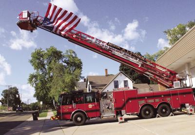 Fire truck and flag (2020)