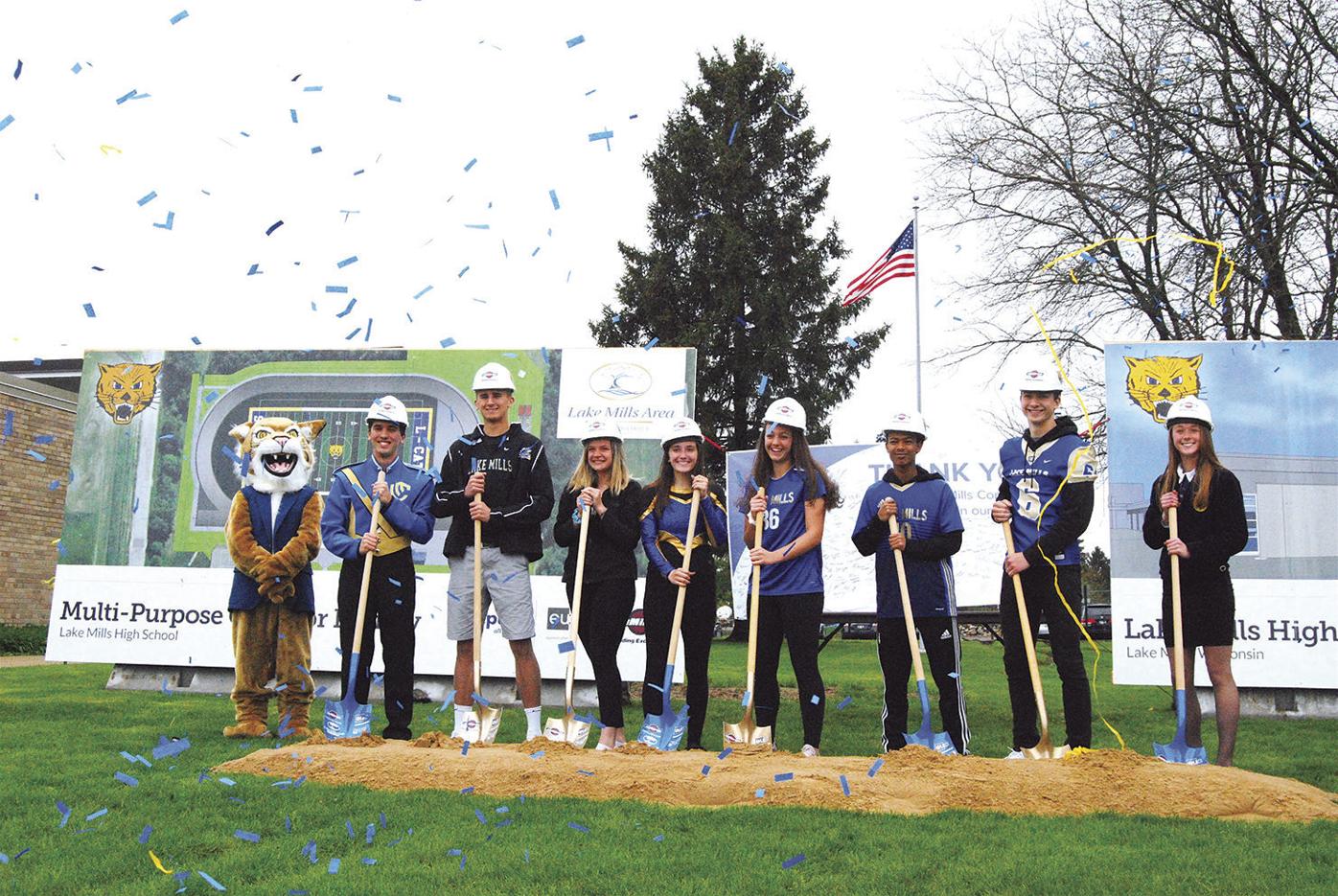 Lake Mills breaks ground for high school addition, athletic fields