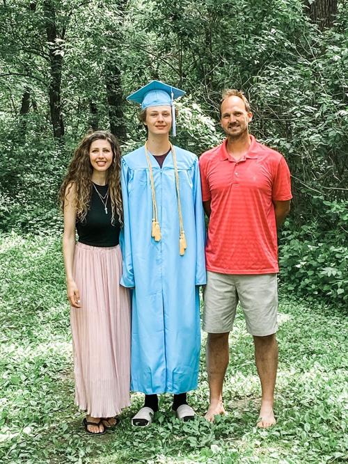 Sebastian Karns Bingham with his parents Jessica and Beau.