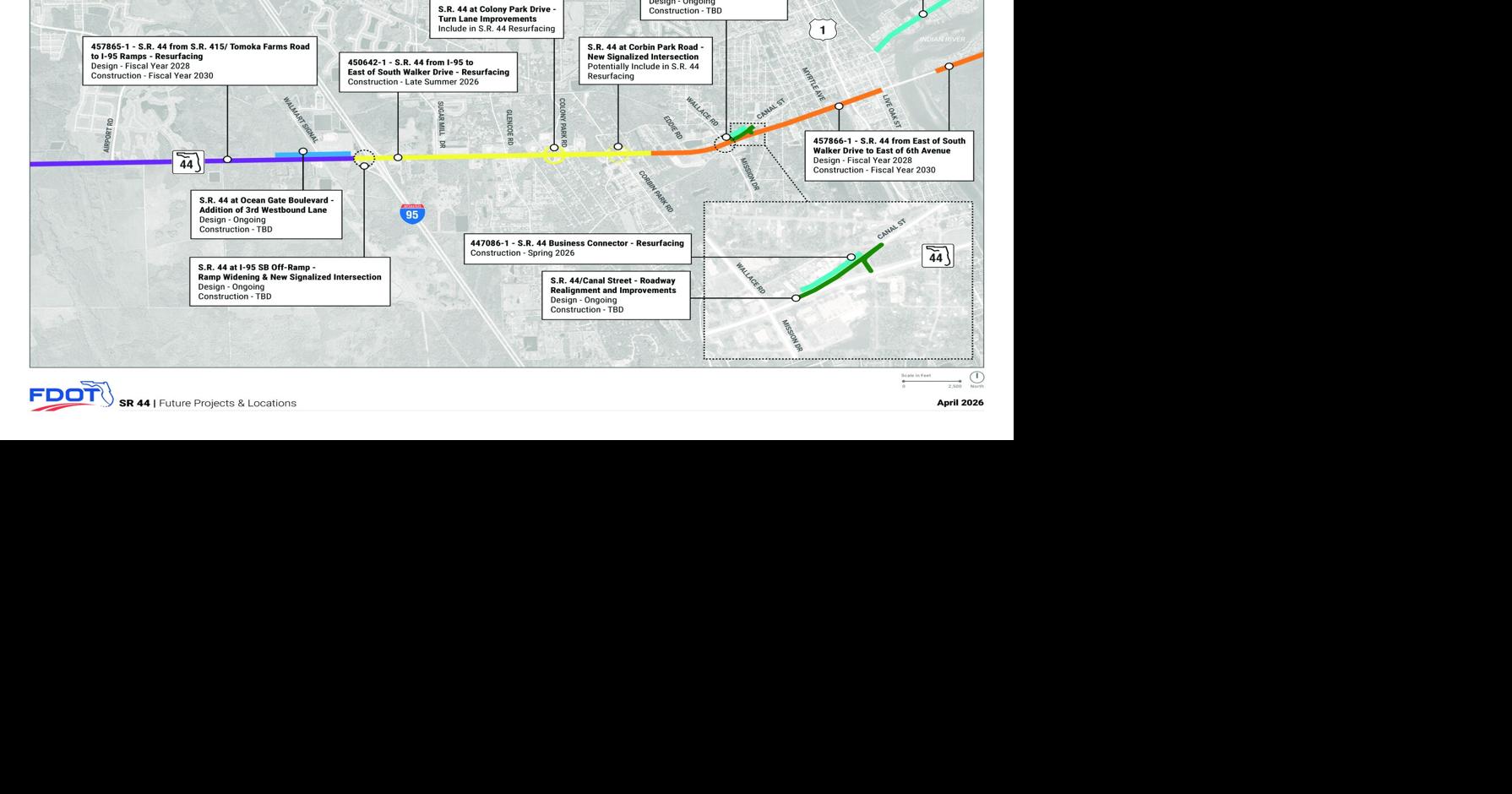 State Road 44 improvements in New Smyrna Beach could affect Edgewater drivers this summer