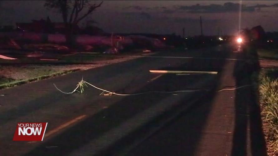 Likely tornado tracks throughout Mercer County and Auglaize County causing damage