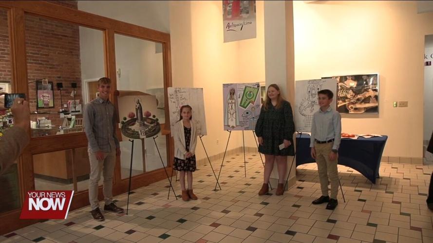Reception celebrates youth winners of Indian Lake Our Lady of Fatima shrine redesign contest