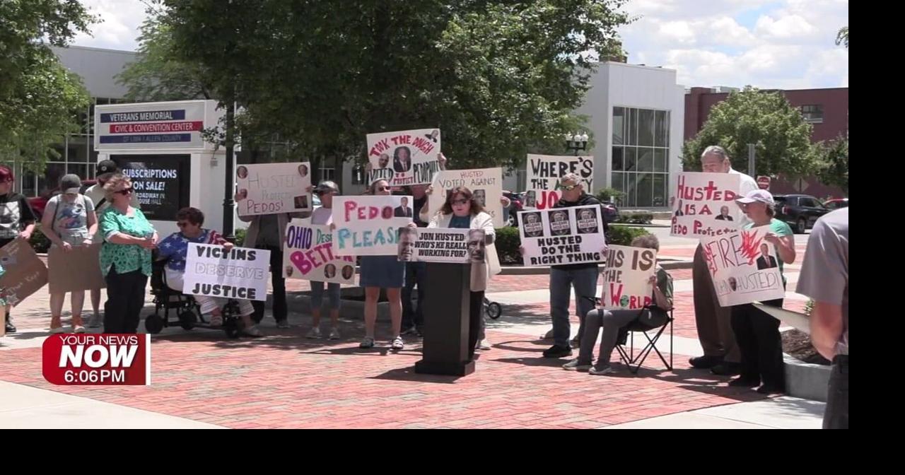 Ohio Democrats rally in Lima to criticize Husted over Epstein connections