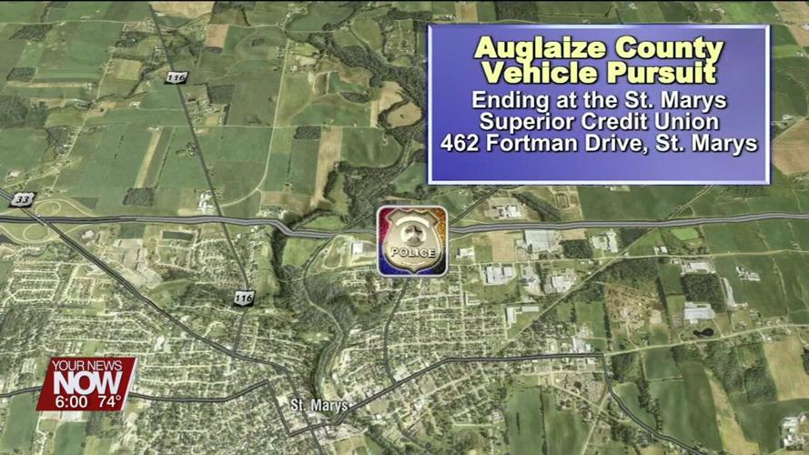 Two Indiana residents in custody after vehicle pursuit in Auglaize County Sunday