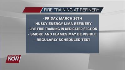 PSA of fire training at Husky Lima Refinery on Friday
