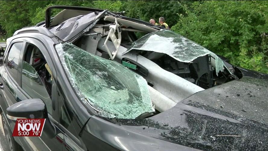 Two injured in crash on Elida Road after their vehicle strikes guardrail