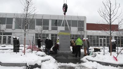Center Stone for Veterans Memorial Grove Installed in Downtown Lima