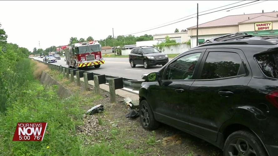 Two injured in crash on Elida Road after their vehicle strikes guardrail