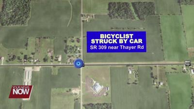Bicyclist injured after being struck by car