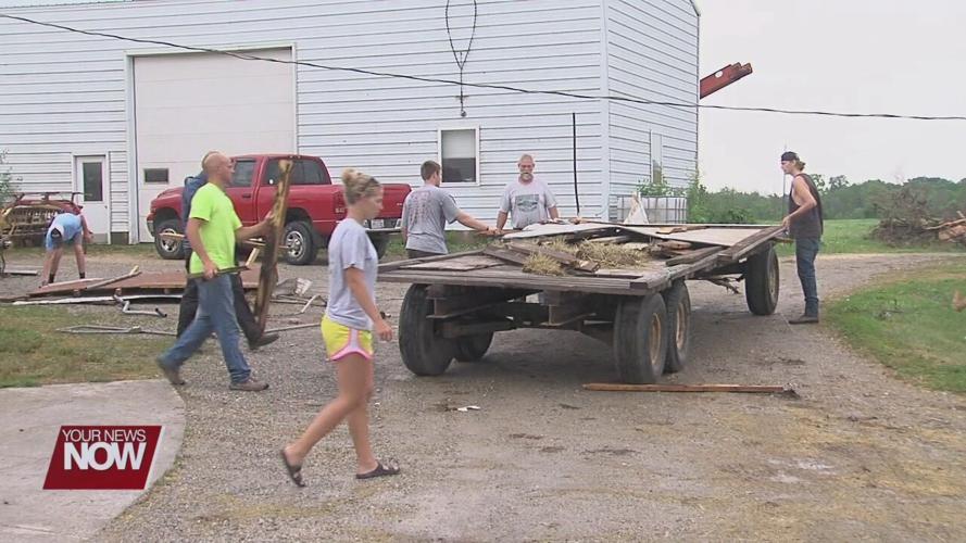 The aftermath of the Tornado in Mercer County
