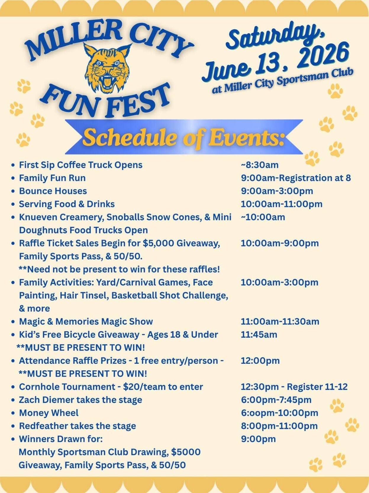 Miller City Fun Fest Flyer