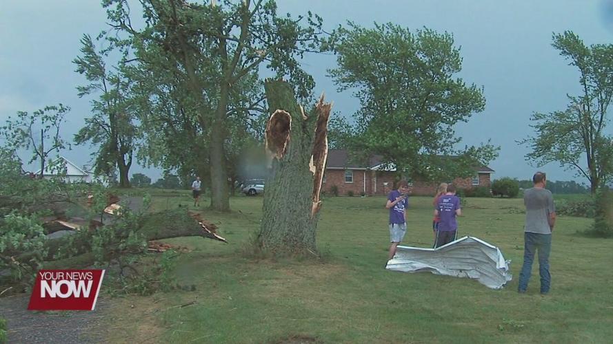 The aftermath of the Tornado in Mercer County