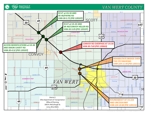 ODOT to host public meeting to discuss three upcoming projects in Van Wert County