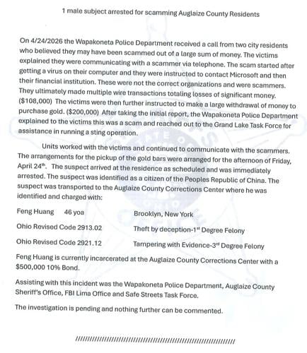 Auglaize County Press Release 1