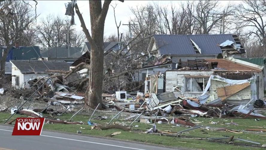 Gov. Mike DeWine and other state officials assess damage near Indian Lake after deadly tornado