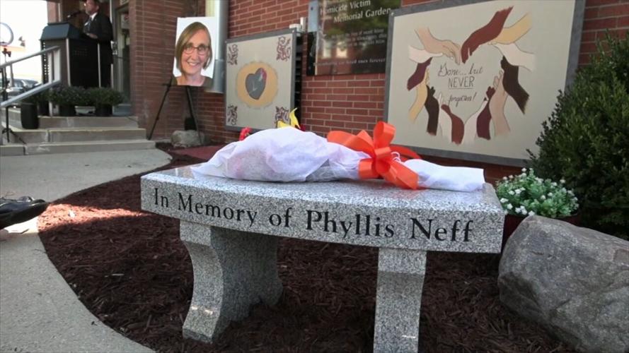 Community honors Phyllis Neff as Homicide Victim Memorial Garden is rededicated in her name