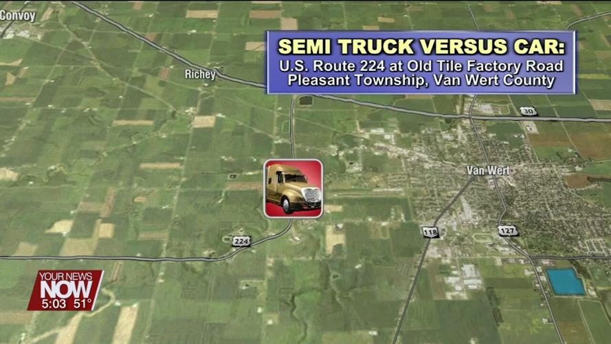 Fort Recovery woman life flighted after a head-on crash involving a semi in Van Wert County