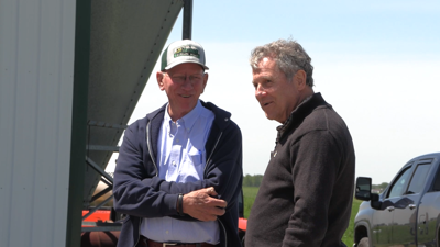 Sherrod Brown talks farm costs, tariffs during Continental stop