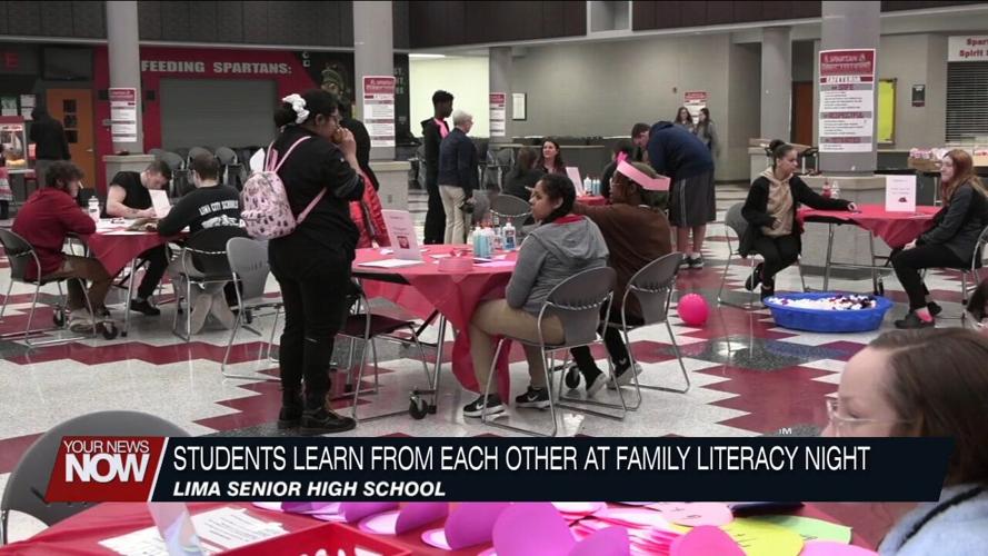 Students learning from each other at LSHS "Family Literacy Night"
