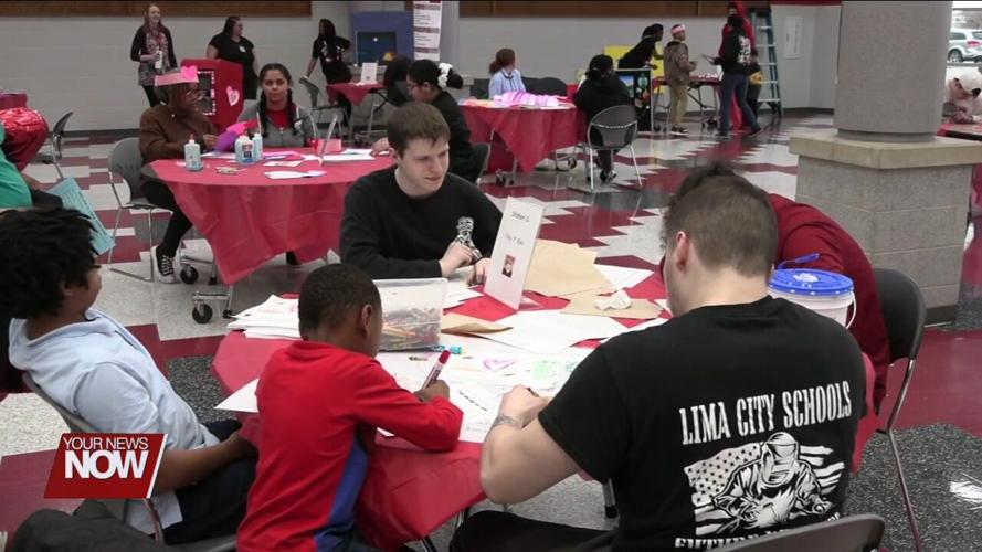 Students learning from each other at LSHS "Family Literacy Night"