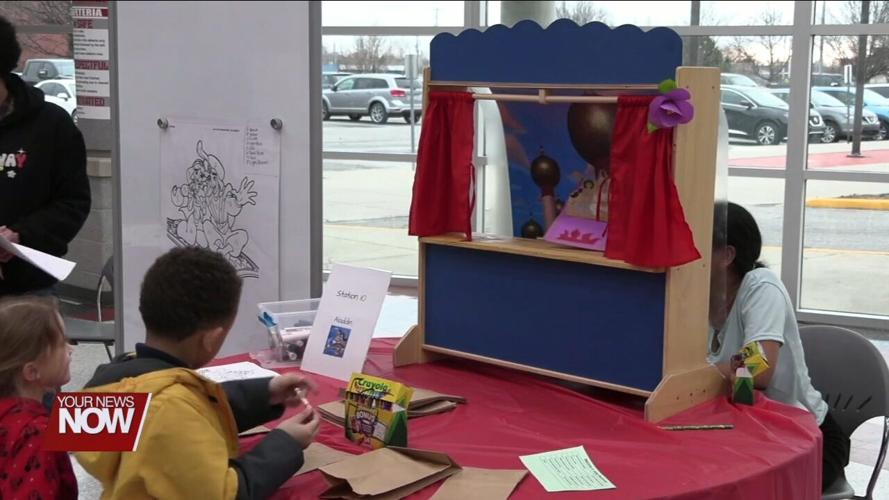 Students learning from each other at LSHS "Family Literacy Night"