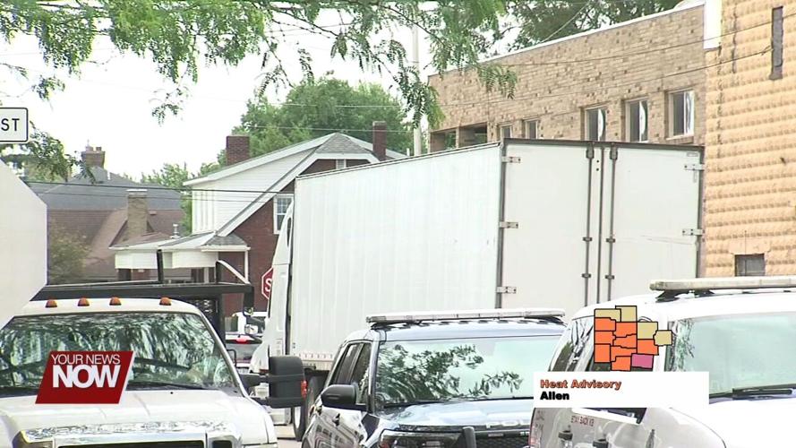Semi hit by train collides into Coldwater business Thursday