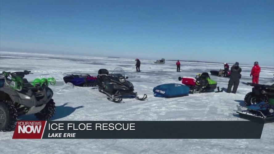 18 rescued on Lake Erie after ice floe breaks away while they were riding on it
