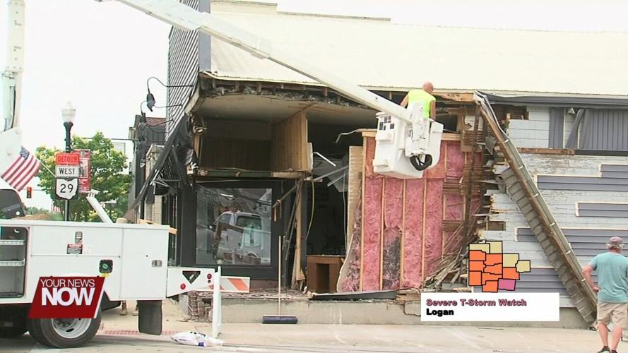 Semi hit by train collides into Coldwater business Thursday