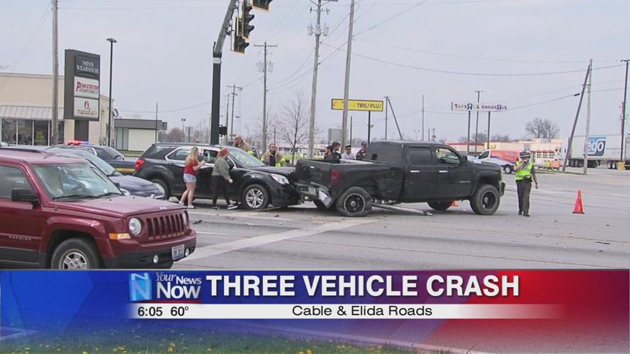 No injuries reported in 3 vehicle crash at Cable and Elida intersection
