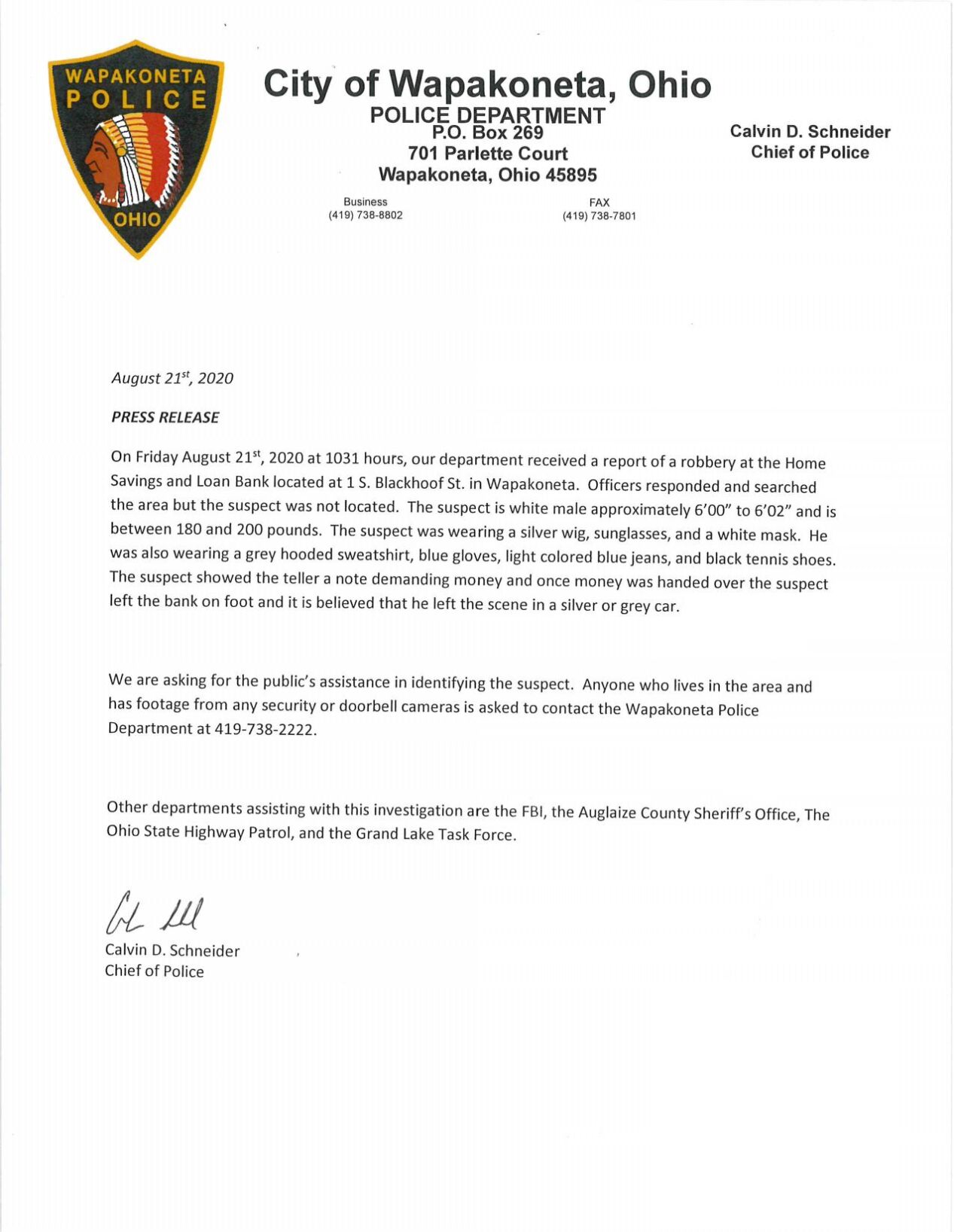 News Release - Home Savings & Loan.pdf
