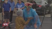 St. Anthony's staff get a pie in the face thanks to the hard work of their students