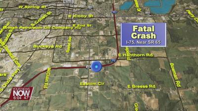 A Lima man dies after his vehicle slid off I-75 Friday morning