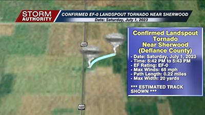 EF-0 landspout tornado touched down in Defiance County