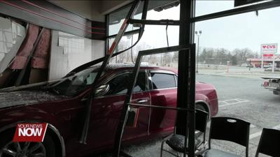 Car crashes through Little Caesar's on Calumet Ave. in Lima