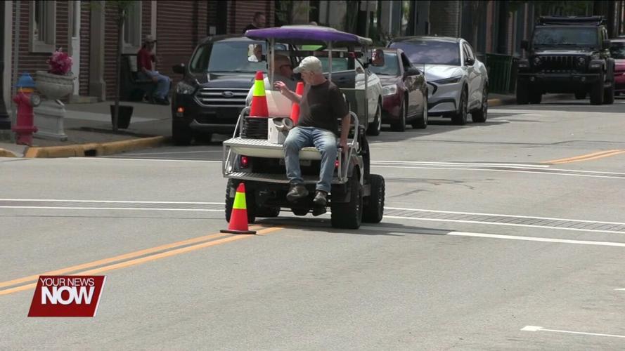 Wapakoneta Breakfast Club repaints a thin blue line on Auglaize Street