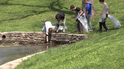 Lima Central Catholic students mark Earth Day with Faurot Park cleanup