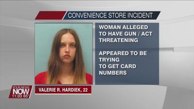 Woman arrested for allegedly pointing gun at a person at a Willshire convenience store