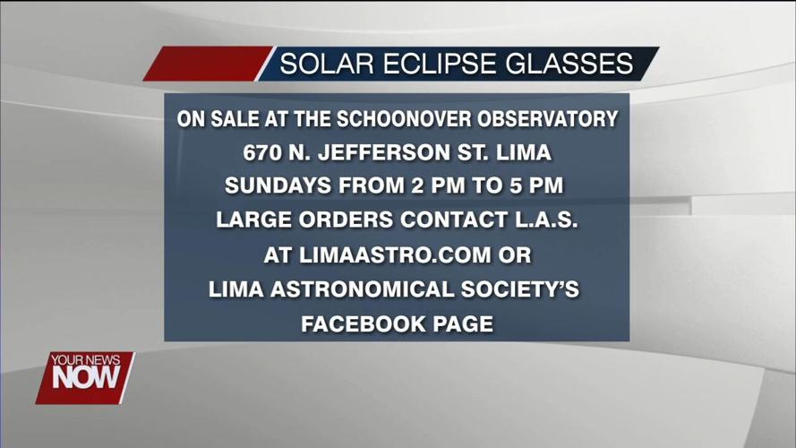 Lima Astronomical Society selling special glasses to view the April 8