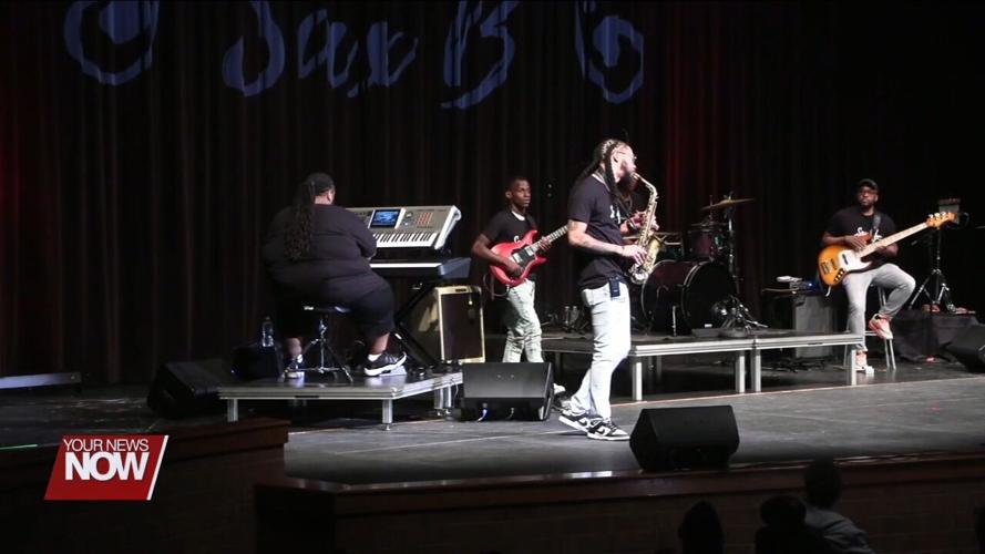 Lima senior grad Brandon Monfort, known as Sax B, performs jazz concert at Joe Henderson Auditorium