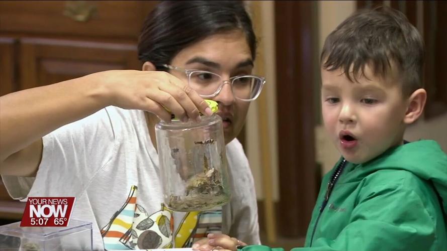Johnny Appleseed Metro Parks District's Nature Pals program learn about spiders