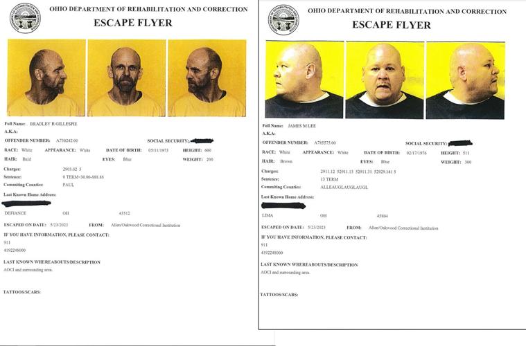 Escape Flyer of Allen Oakwood Escaped Inmates