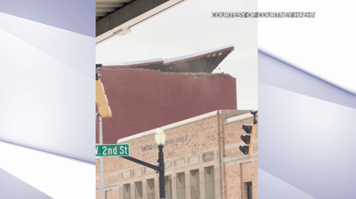 Strong winds tear off roof to Delphos apartment building