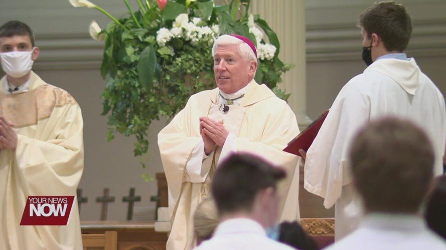 Diocese of Toledo Bishop visits St. Johns to interact with students and staff