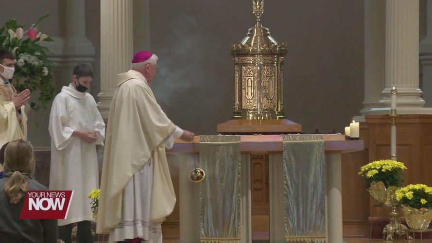 Diocese of Toledo Bishop visits St. Johns to interact with students and staff