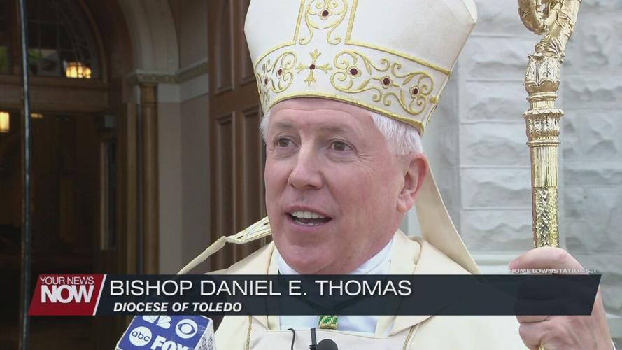 Diocese of Toledo Bishop visits St. Johns to interact with students and staff