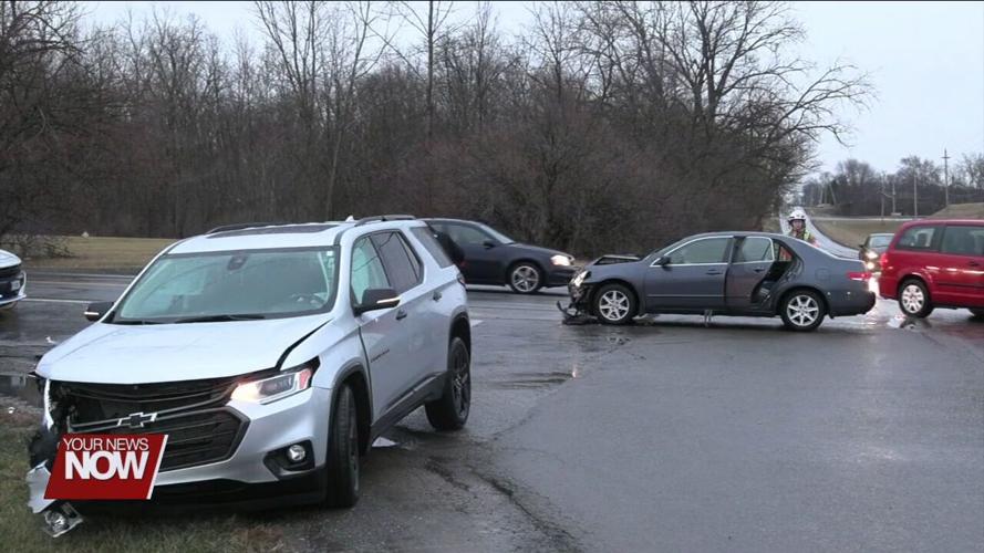 Two-vehicle crash in Bath Township sends three people to the hospital