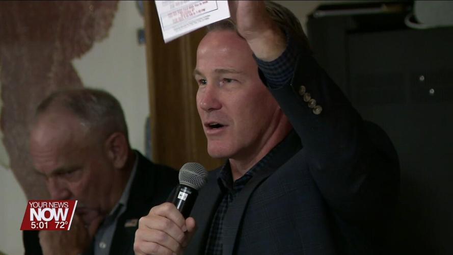 Governor Mike DeWine speaks to GOP supporters as Ohio Bus Tour makes its way Lima