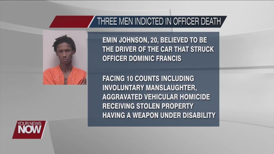 Three men accused of officer death indicted in court