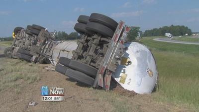Tanker rollover causes tar spill