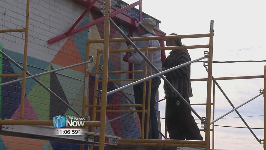 I Can Celebration Ministries works on church mural